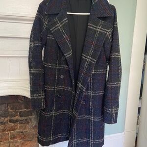 Plaid double breasted coat